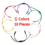 10pcs Polyester Thread Bracelets 6 Colors DIY Jewelry Making Gift