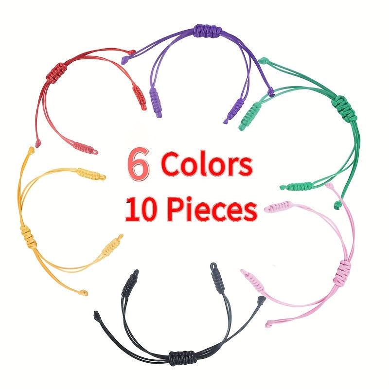 10pcs Polyester Thread Bracelets 6 Colors DIY Jewelry Making Gift