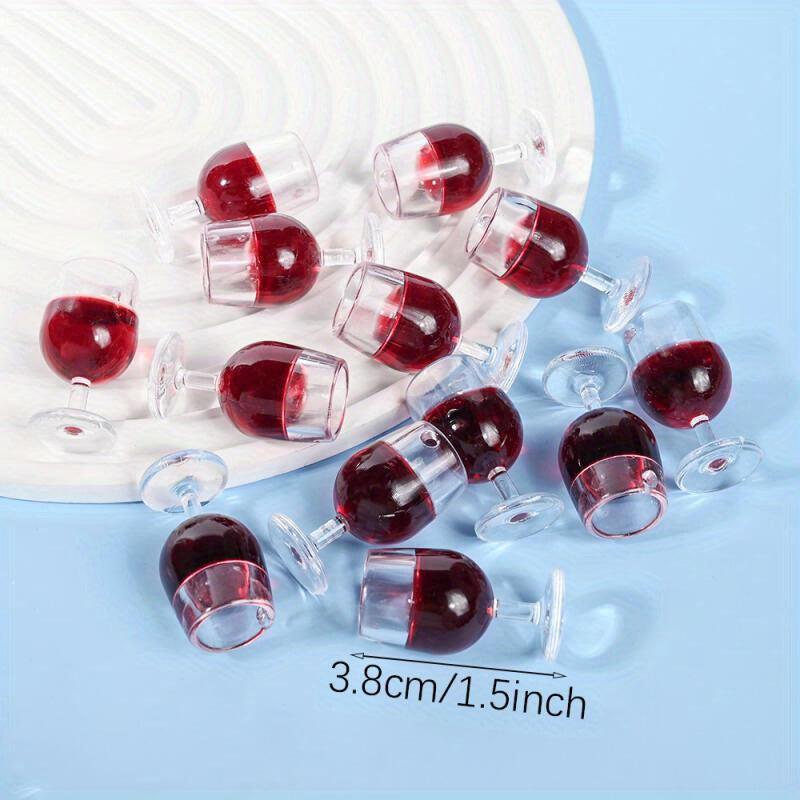 10pcs Red Wine Cup Pendants Charm Jewelry DIY Necklace Earring Keychain