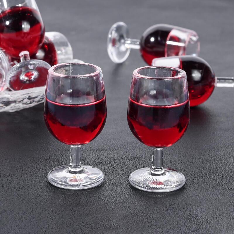 10pcs Red Wine Cup Pendants Charm Jewelry DIY Necklace Earring Keychain