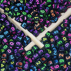 100pcs Acrylic Numbered Dice Beads Rainbow Decorative Beads 6x6mm