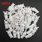 10pcs Rabbit Resin Pendants Forest Animal Charms DIY Jewelry Keychains