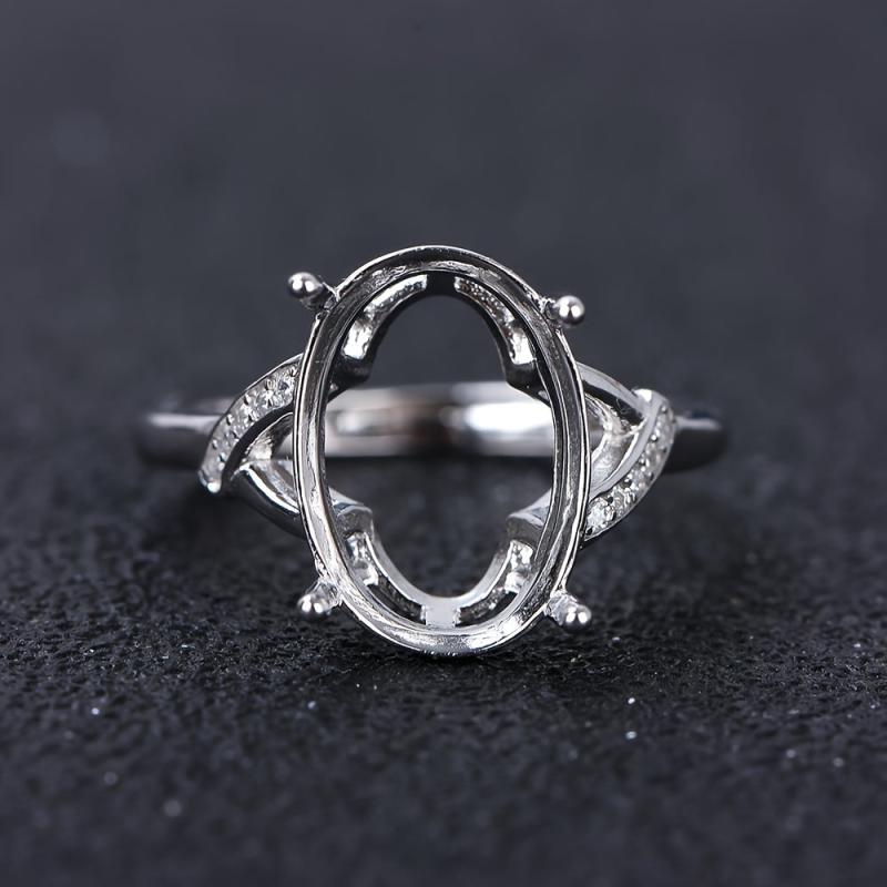 10x14mm Oval Ring Setting S925 Silver Women's DIY Jewelry Accessory