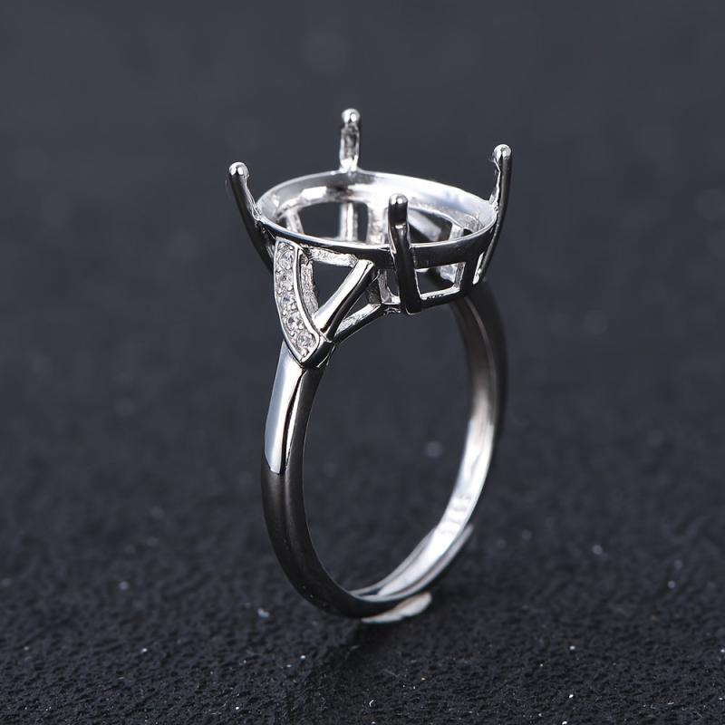 10x14mm Oval Ring Setting S925 Silver Women's DIY Jewelry Accessory