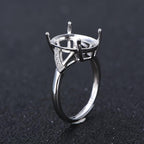 10x14mm Oval Ring Setting S925 Silver Women's DIY Jewelry Accessory