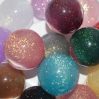 10pcs Sparkling Round Beads 20mm Resin Beads with Golden Glitter