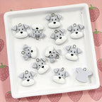 12pcs Grey Puppy Charms for DIY Jewelry Making Keychains