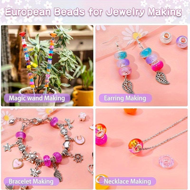 120PCS Mixed Resin Beads Set DIY Jewelry Making Large Hole European Beads