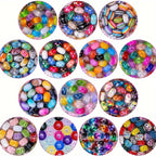 120PCS Mixed Resin Beads Set DIY Jewelry Making Large Hole European Beads