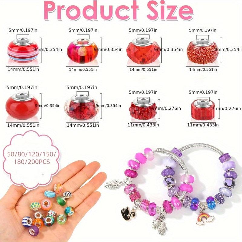 120PCS Mixed Resin Beads Set DIY Jewelry Making Large Hole European Beads