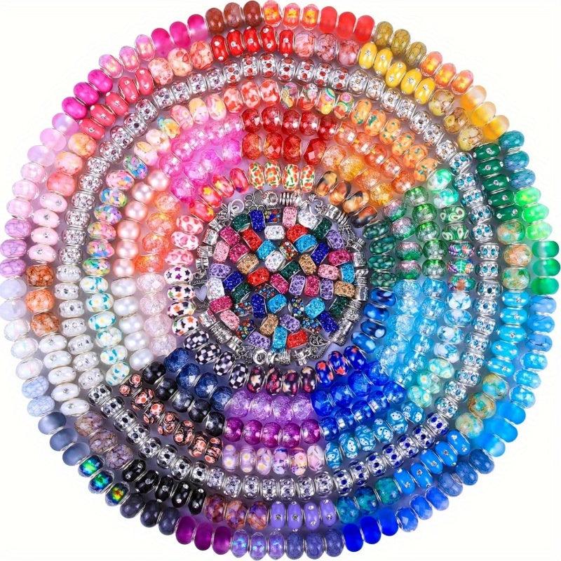 120PCS Mixed Resin Beads Set DIY Jewelry Making Large Hole European Beads