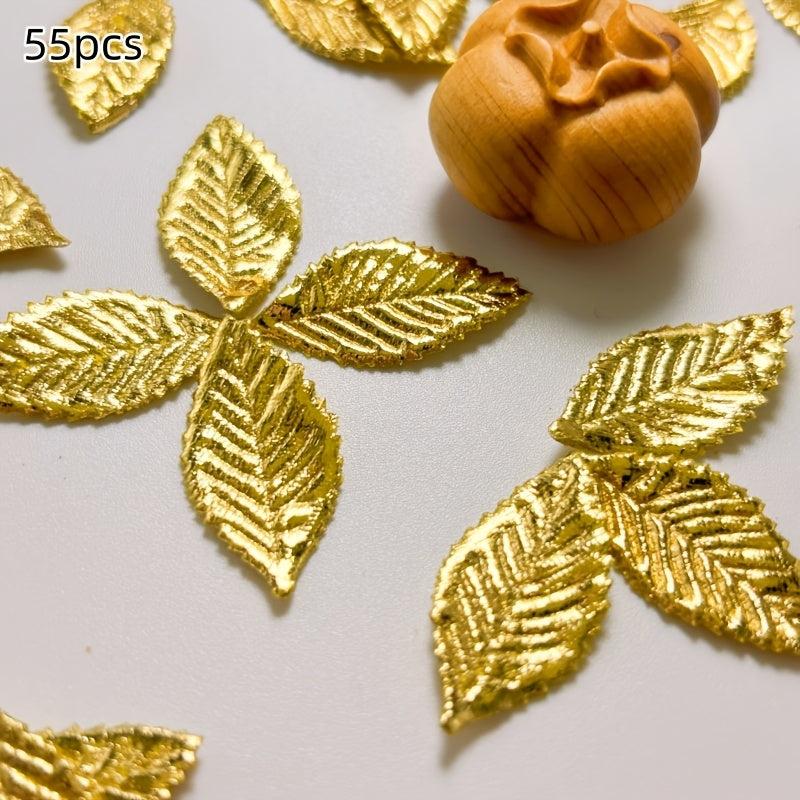 100pcs Golden Leaf Patches Sequin Fabric DIY Wedding Party Decorations