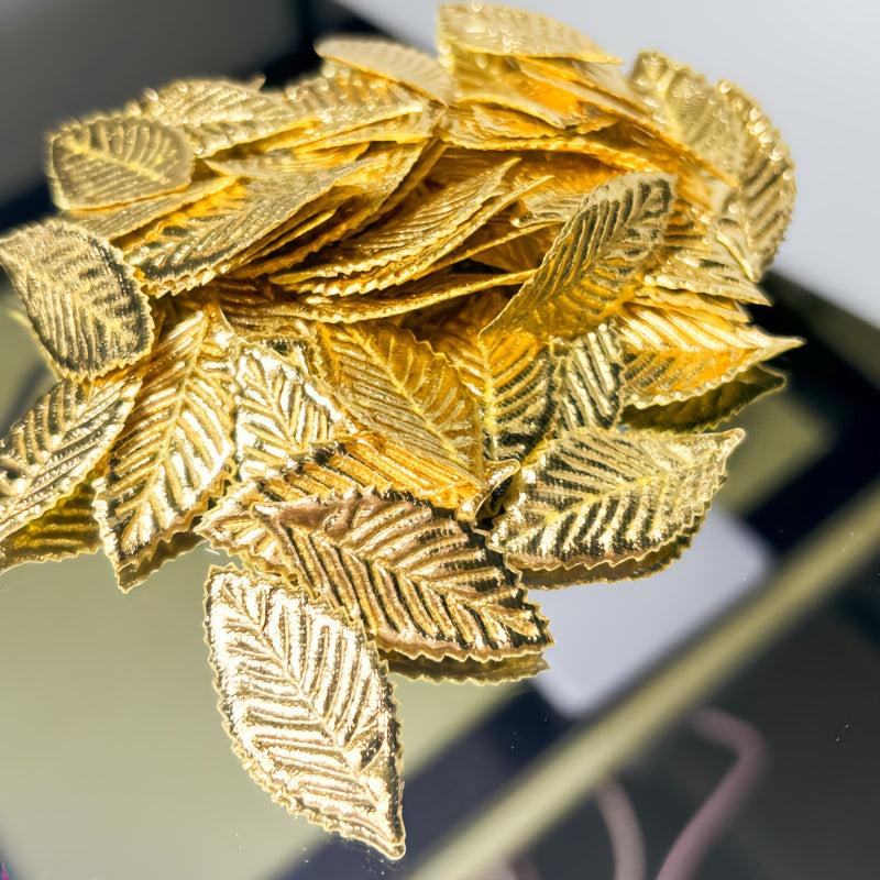 100pcs Golden Leaf Patches Sequin Fabric DIY Wedding Party Decorations