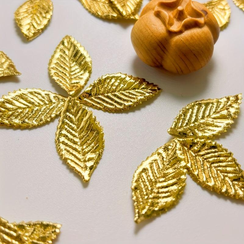 100pcs Golden Leaf Patches Sequin Fabric DIY Wedding Party Decorations