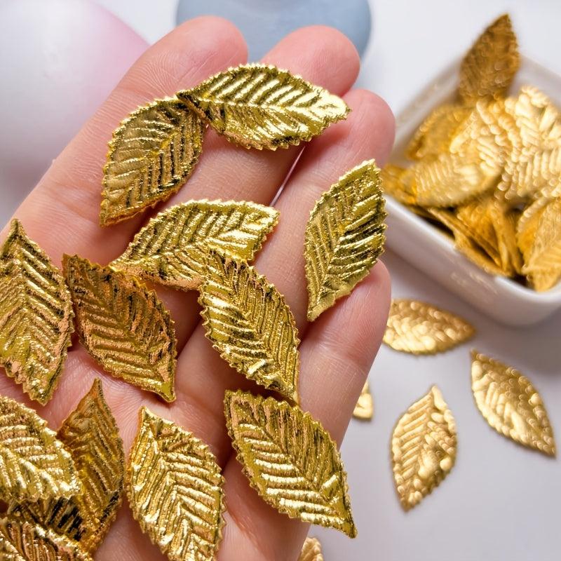 100pcs Golden Leaf Patches Sequin Fabric DIY Wedding Party Decorations