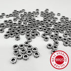 10pcs S925 Sterling Silver Drum Bead Bracelet Pendant DIY Accessories