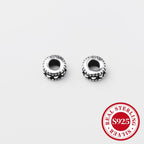 10pcs S925 Sterling Silver Drum Bead Bracelet Pendant DIY Accessories