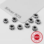 10pcs S925 Sterling Silver Drum Bead Bracelet Pendant DIY Accessories