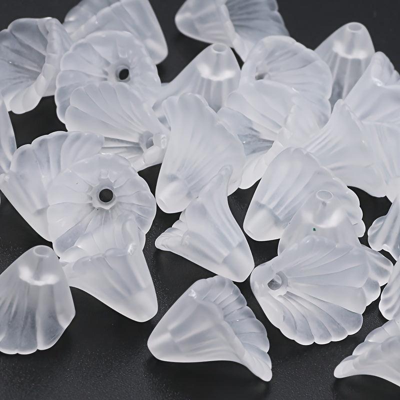 100pcs 12mm Frosted Acrylic Bell Flower Beads DIY Jewelry Making Crafts