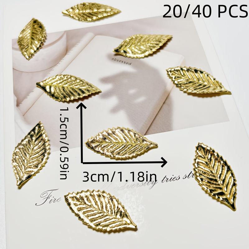Golden Leaf Fabric Stickers Bohemian Wedding Decorations DIY Craft Supplies