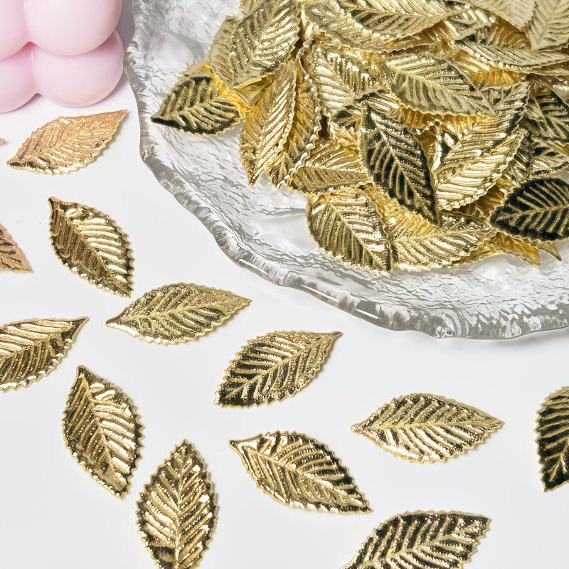 Golden Leaf Fabric Stickers Bohemian Wedding Decorations DIY Craft Supplies
