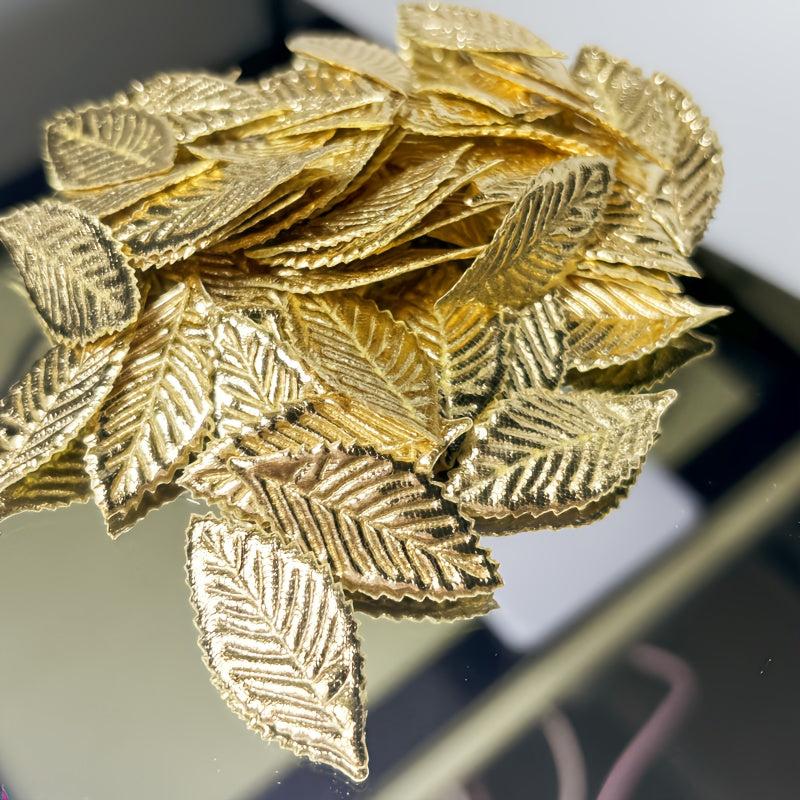 Golden Leaf Fabric Stickers Bohemian Wedding Decorations DIY Craft Supplies