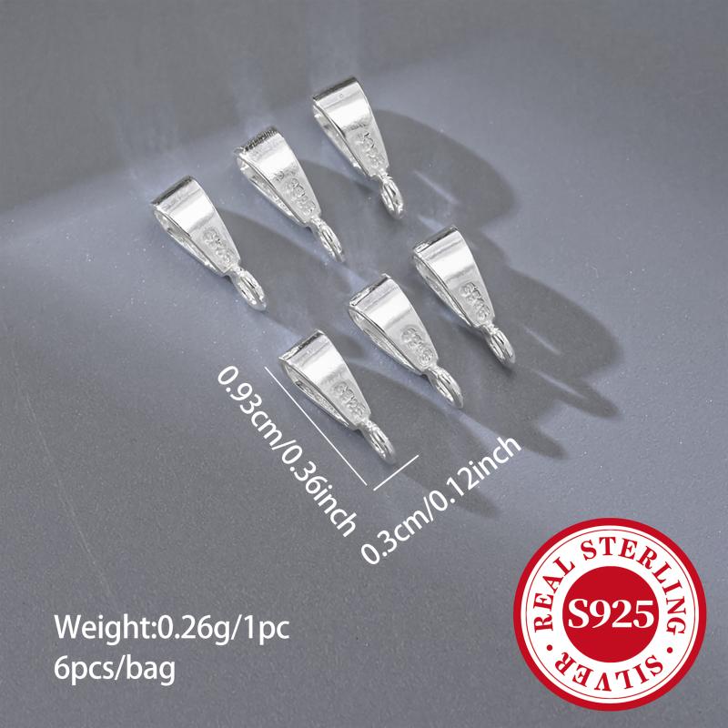 6pcs S925 Silver Pendant Buckle for DIY Necklaces & Bracelets