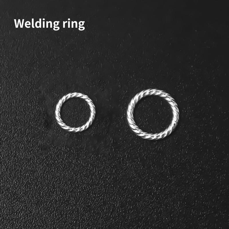30pcs S925 Silver Twist Rings Spiral Twisted DIY Jewelry A