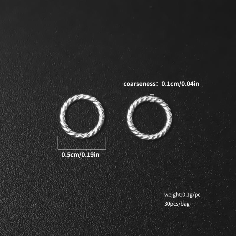 30pcs S925 Silver Twist Rings Spiral Twisted DIY Jewelry A