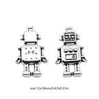 10pcs Robot Charms Antique Silver Pendants DIY Jewelry Making 12x18mm