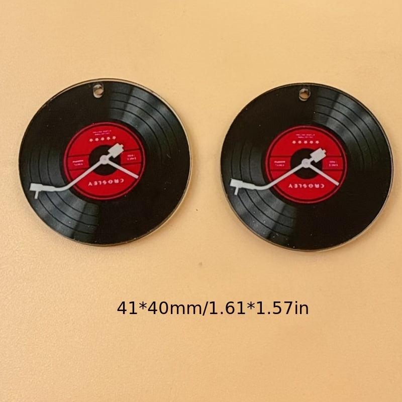10pcs Vintage Vinyl Acrylic Pendants DIY Earrings & Necklace Charms