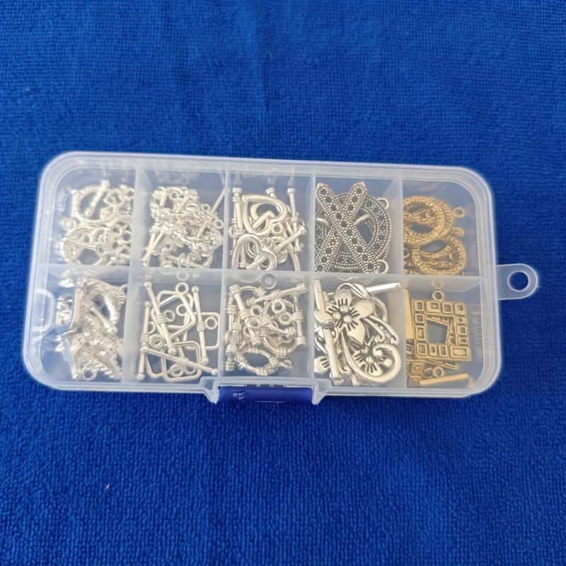 42 Mixed Colors Heart Square Flower Clasps Jewelry Making