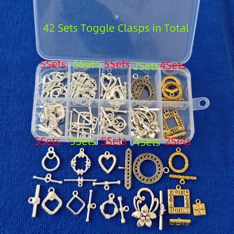42 Mixed Colors Heart Square Flower Clasps Jewelry Making