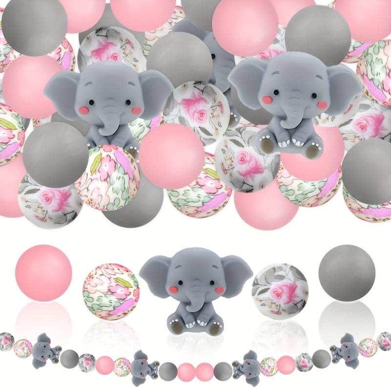 25pcs 3D Silicone Elephant Beads for Jewelry Decoration Earrings Necklaces Bags