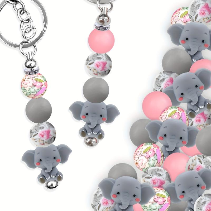 25pcs 3D Silicone Elephant Beads for Jewelry Decoration Earrings Necklaces Bags