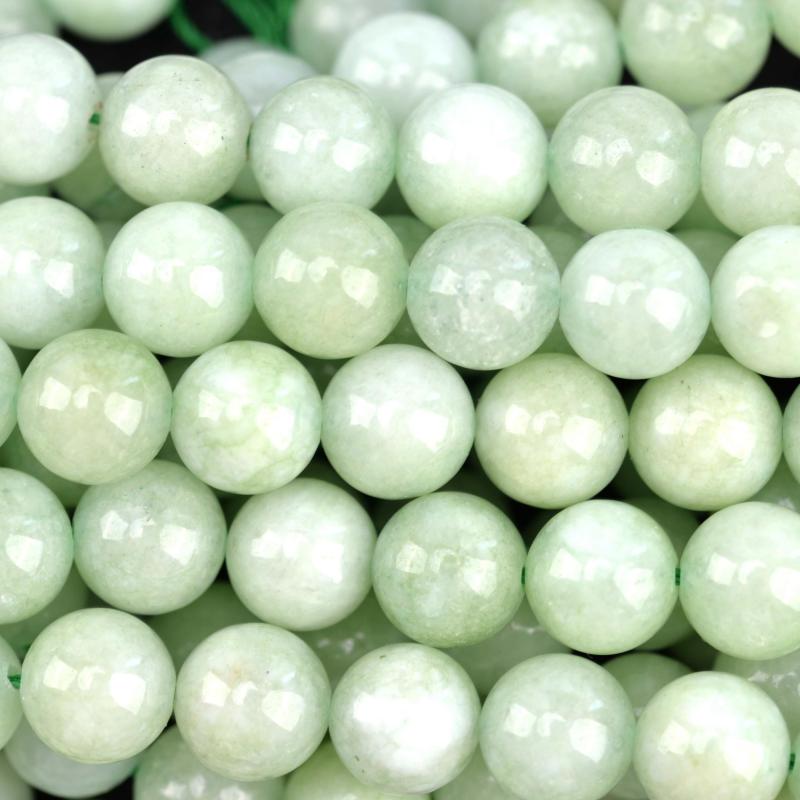 Burma Green Round Stone Beads 6-10mm High Jewelry Making Supplies