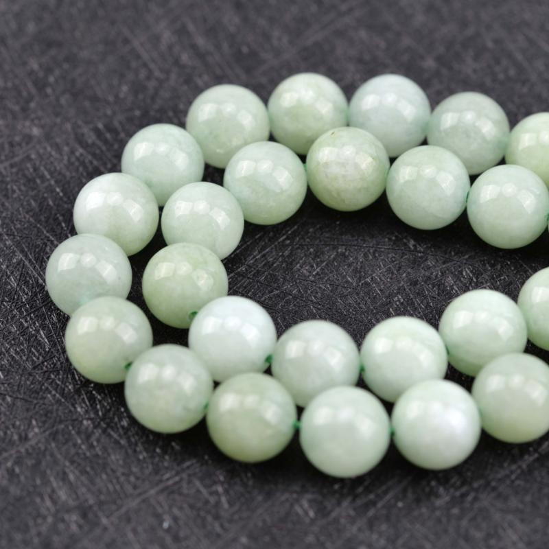 Burma Green Round Stone Beads 6-10mm High Jewelry Making Supplies