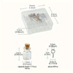 Mini Drift Bottle With Wooden Plugs & Loops for Jewelry Making