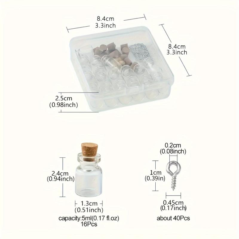 Mini Drift Bottle With Wooden Plugs & Loops for Jewelry Making