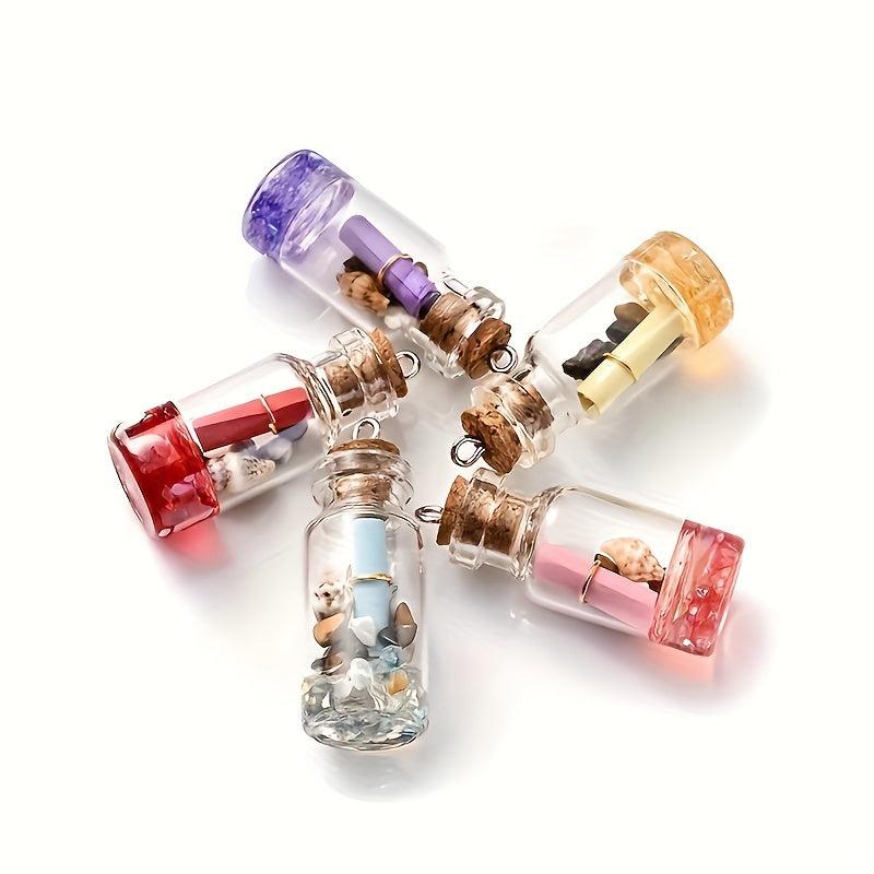 Mini Drift Bottle With Wooden Plugs & Loops for Jewelry Making