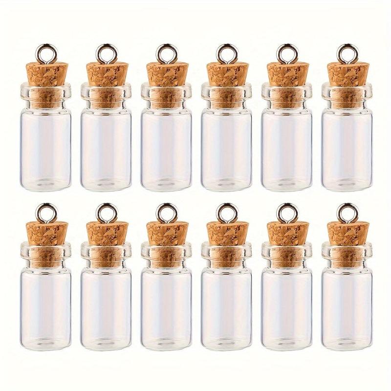 Mini Drift Bottle With Wooden Plugs & Loops for Jewelry Making