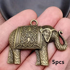 5pcs Elephant Charm Pendant Bohemian Style Jewelry DIY Necklace Earr
