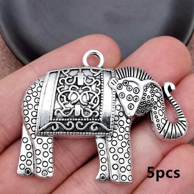 5pcs Elephant Charm Pendant Bohemian Style Jewelry DIY Necklace Earr