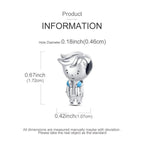 Music Lover Charm Bead 925 Silver Plated Zirconia Accents