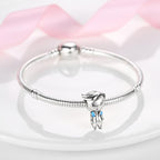 Music Lover Charm Bead 925 Silver Plated Zirconia Accents