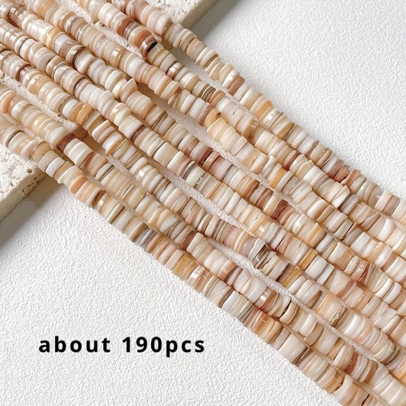 190pcs 6mm Freshwater Shell Medium Hole Spacer DIY Necklace