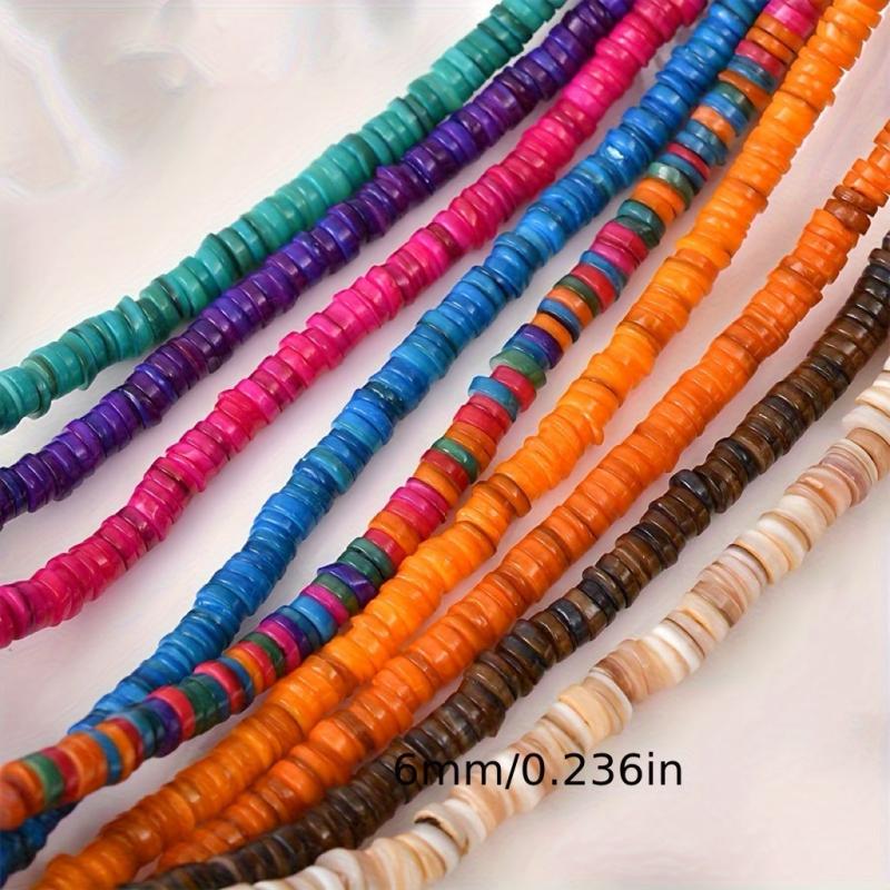 190pcs 6mm Freshwater Shell Medium Hole Spacer DIY Necklace