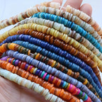 190pcs 6mm Freshwater Shell Medium Hole Spacer DIY Necklace