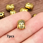 7pcs Character Statue Head Charm Small Hole Beads Pendant