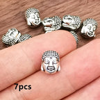 7pcs Character Statue Head Charm Small Hole Beads Pendant